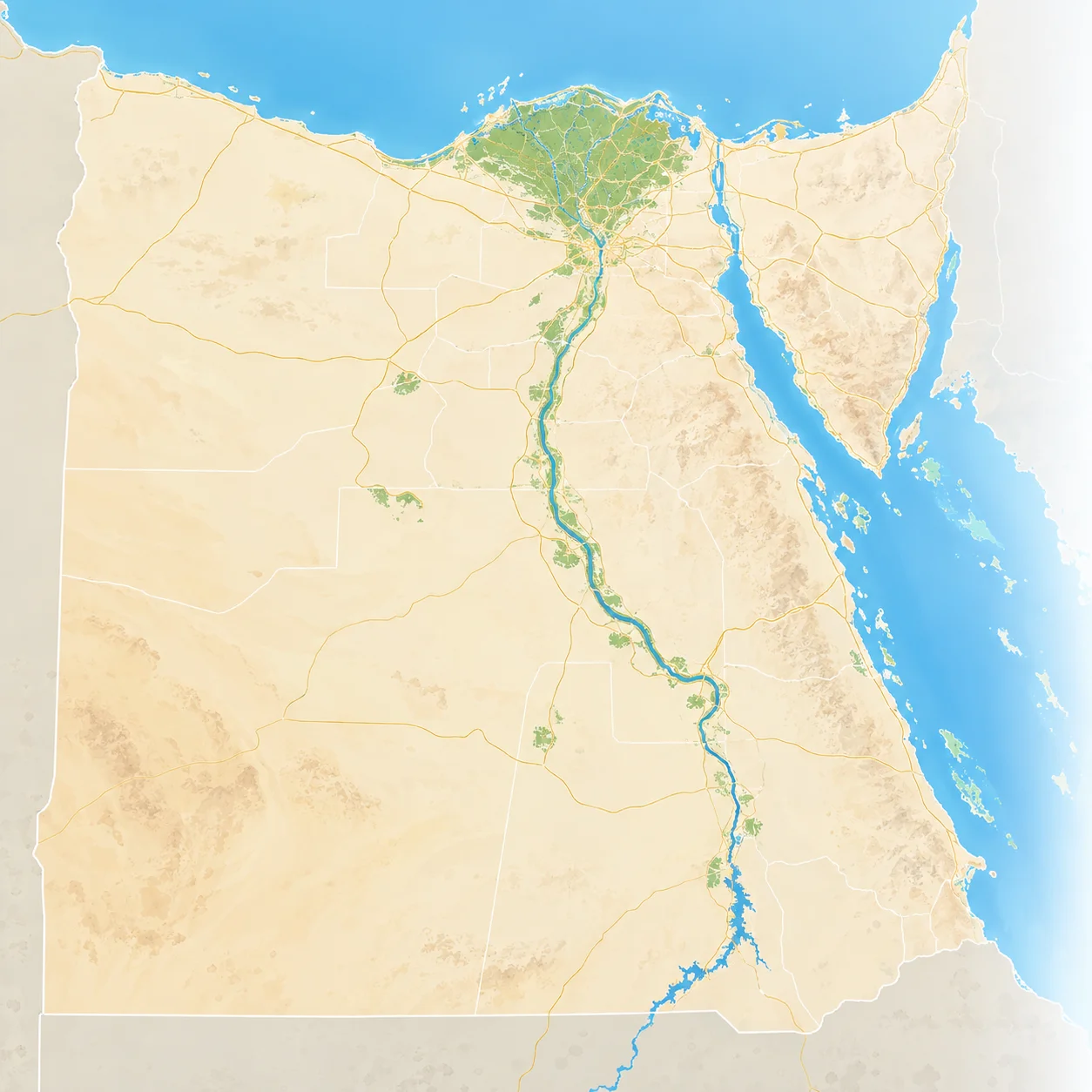 خريطة توضيحية لمصر والمحافظات